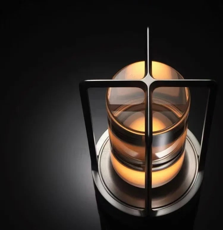 Aluminum crystal portable lamp